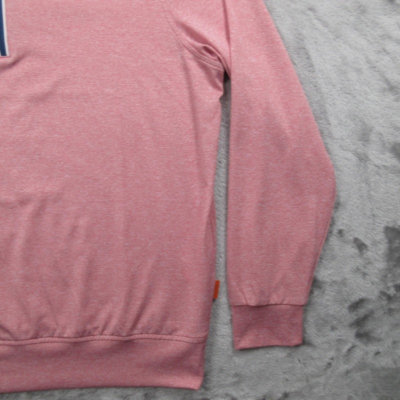 STITCH Golf Pullover Mens Large Pink 1/4 Zip Mock Neck Performance Top Casual gallery