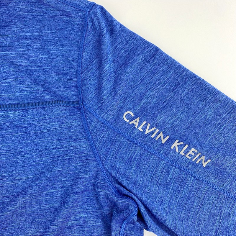 Calvin Klein Long Sleeve Pullover Shirt Men's XL Quarter Zip Blue Sweater Winter gallery