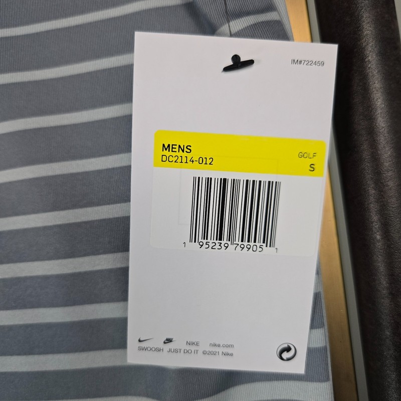 NIKE Dri-Fit New $80 Mens Performance Polo Shirt Size Small Gray Stripe Golf gallery