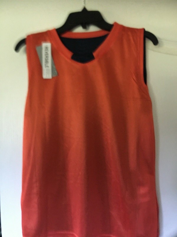 Eastbay Reversible Jersey Sleeveless Size YXL Navy Blue/Orange New gallery