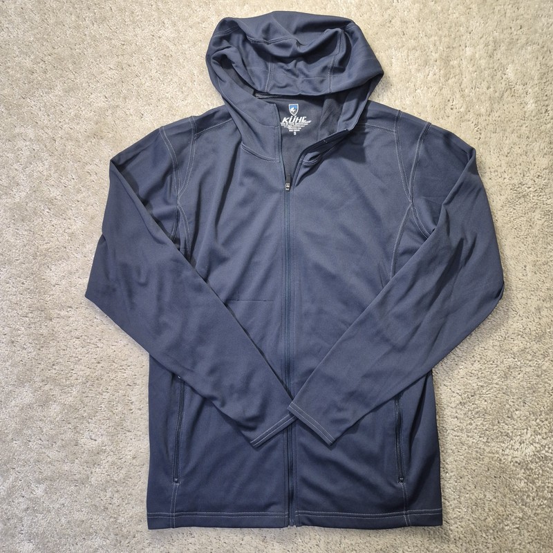 Kuhl Shirt Mens Small Coffeenna Hoodie Performance Full Zip Hike Outdoor Fishing gallery