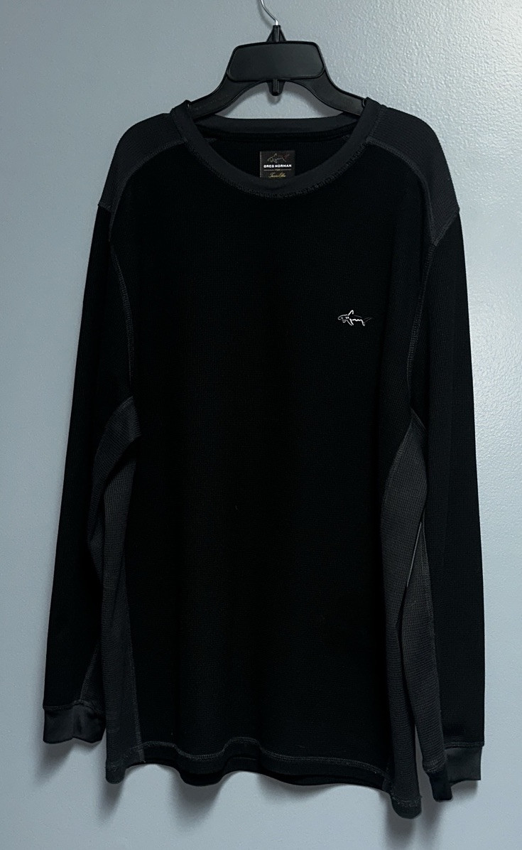 Greg Norman For Tasso Elba long sleeve thermal black & gray shirt - SIZE XL gallery