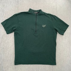 VINTAGE Fox Racing Shirt Adult XL Green 1/2 Zip Cycling Rear Pocket MTB Mens