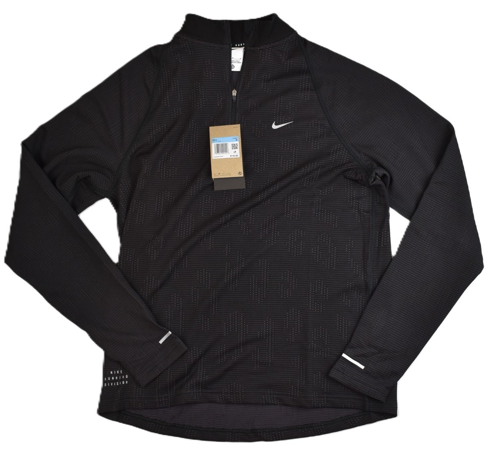 Nike Pinnacle Running Division Half Zip Black Top Men's Medium FZ1121-010