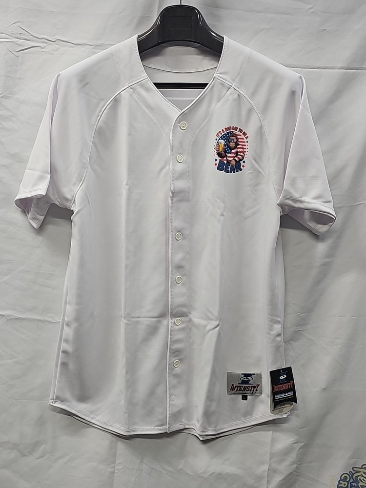 Large White Baseball jersey With Left Chest Logo "It's A Bad Day To Be A BEAR"