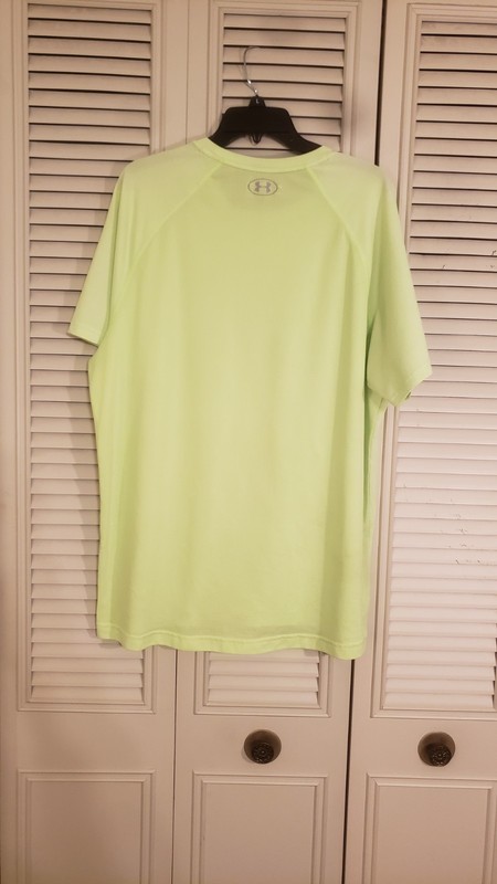 Under Armour Fitted X Run ThreadBorne Mens Bright Lime Green Shirt Size 2XL gallery