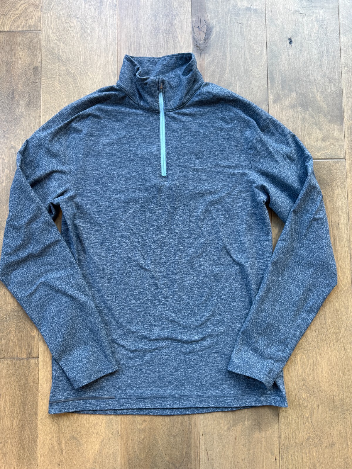 Lululemon Surge Warm 1/2 Zip Heathered Alberta Lake Caspian Blue Men's M/L EUC gallery