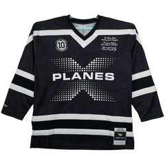 Paper Planes Mitchell & Ness XL XLarge Hockey Jersey Embroidery Logo Black NWT