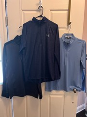 Lot of 3 men’s 1/4 Zip Long Sleeve Pullover, dri-fit, Nike, Under Armour