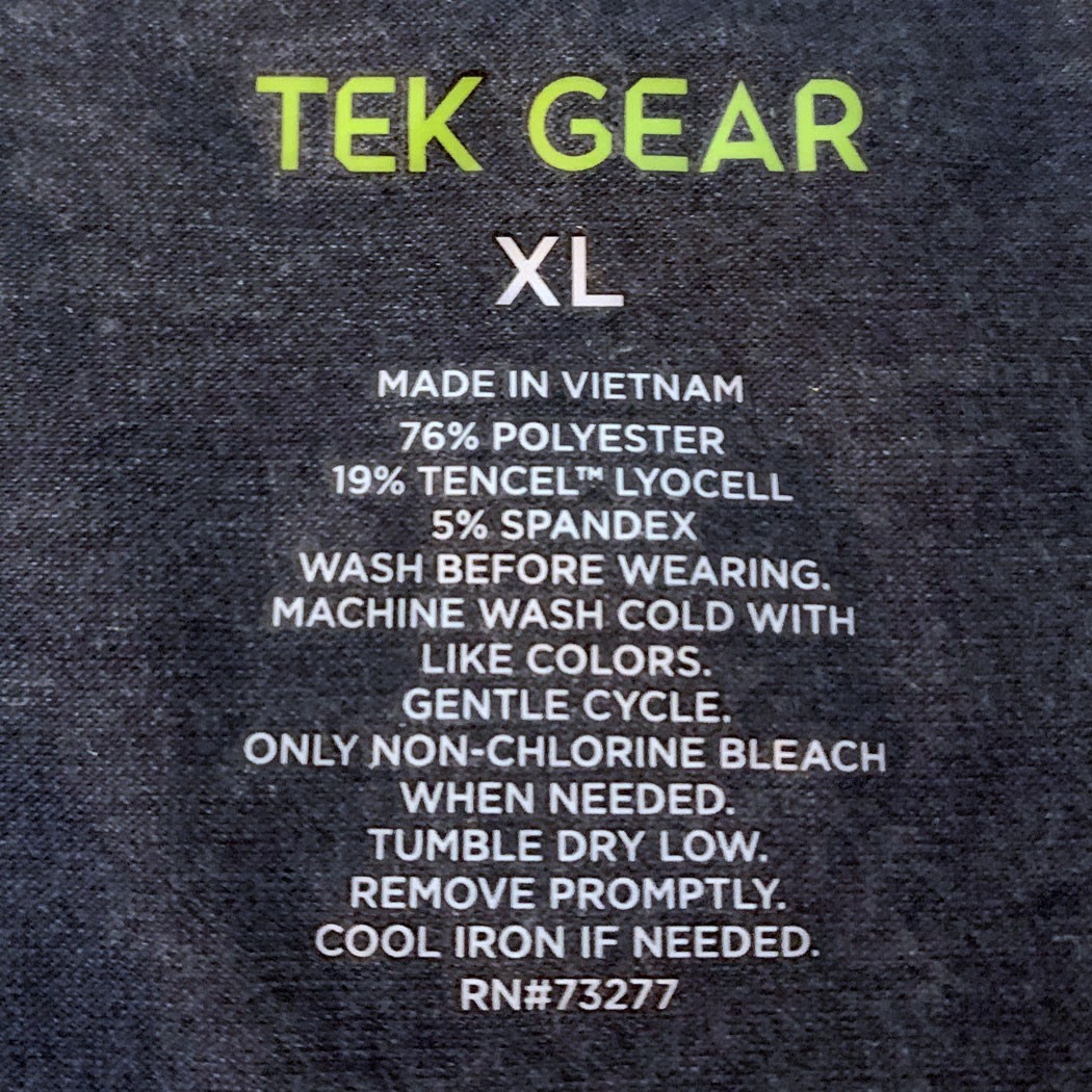 Tek Gear Dark Heather Gray-Blue Activewear T-Shirt, size XL gallery