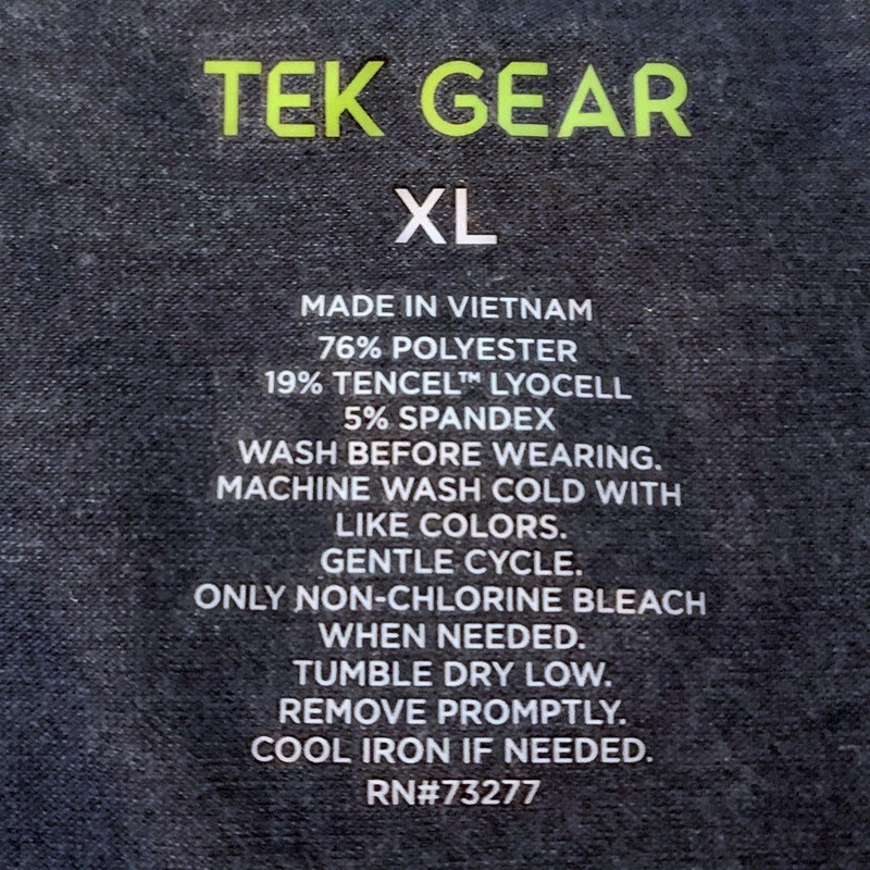Tek Gear Dark Heather Gray-Blue Activewear T-Shirt, size XL gallery