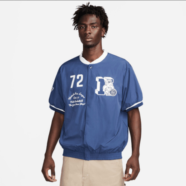 Nike Authentics Men Windshirt Short Sleeve Jacket Warmup Navy FQ6170 410 gallery