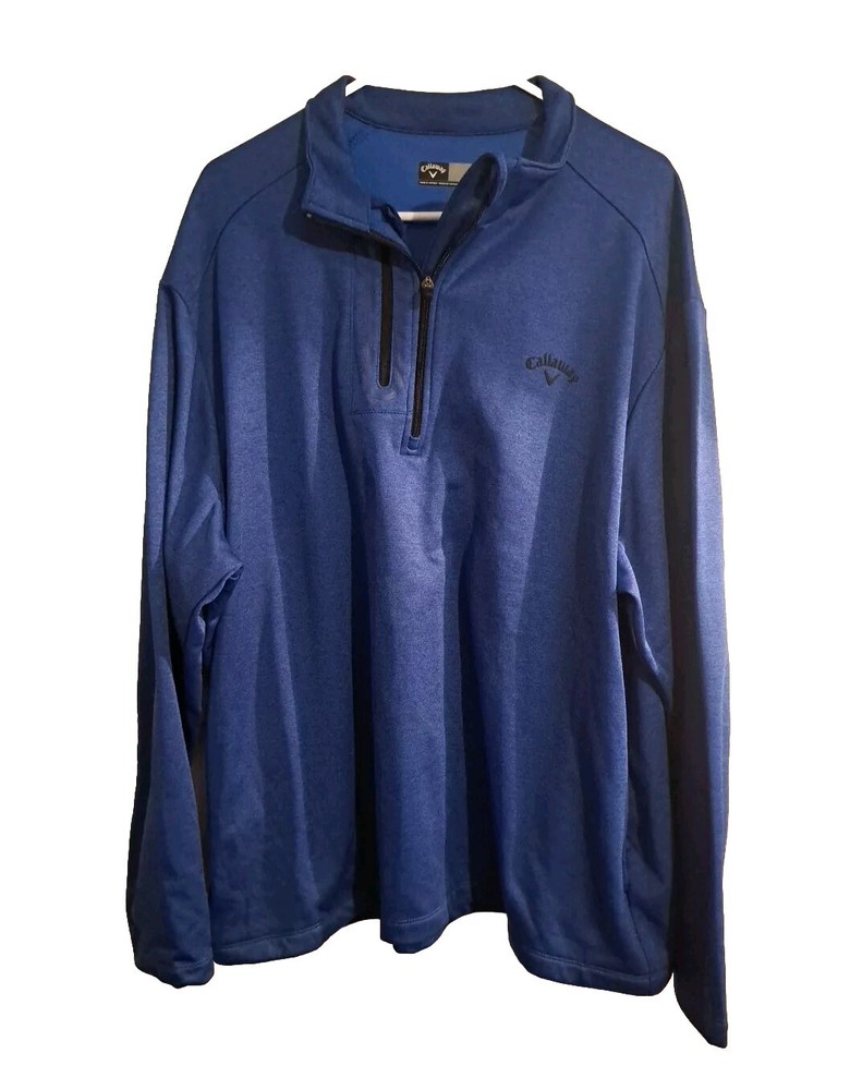 Callaway Pullover Men XXL Blue 1/4 Zip Golf Hiking Swing Tech Weather Series
