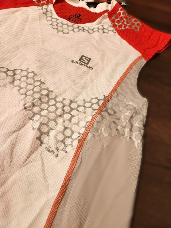 Salomon S Lab Exo Reflective Compression White Red Running Cycling Bike Tank XL gallery