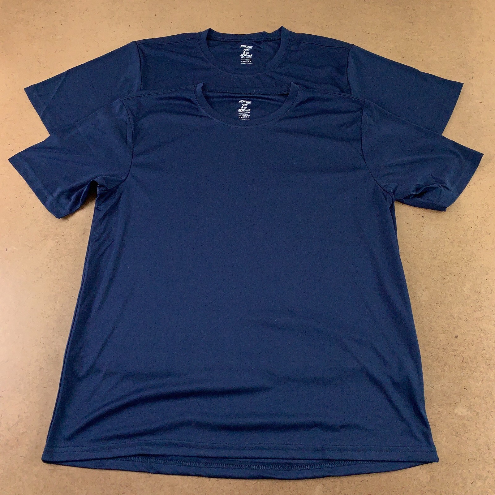 Lot of 2 Epic Sports Adult Medium Navy Blue Epic Cool Performance T-Shirts New gallery