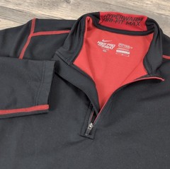 Nike Pro Combat Dri-FIT Fitted Compression Shirt Mens M Black Red Long Sleeve