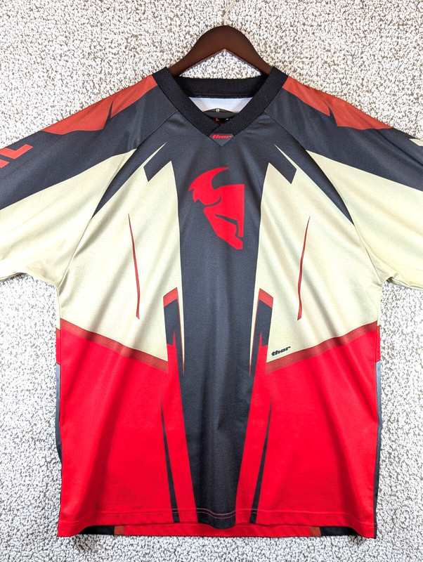 Thor Racing Long Sleeve Riding Shirt Men's Large Red and Black gallery