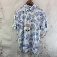 Chubbies Shirt Mens Small White Polo Plant Dad Palm Performance Active Golf