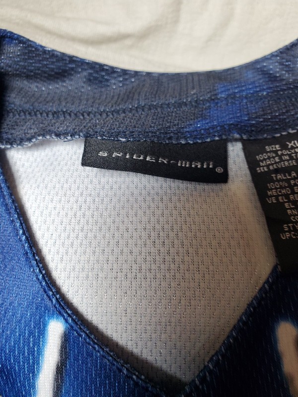 Rare VTG Spider Man 2002 Film Promo Button Front Baseball Jersey 2000s Blue XL gallery