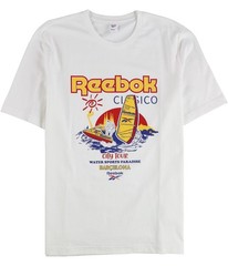 Reebok Mens Classic City Tour Barcelona Graphic T-Shirt, White, Medium