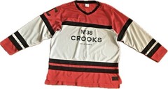 Crooks & Castles Hijacker N38 Hockey Jersey Men’s Size Large Grey Red RARE EUC
