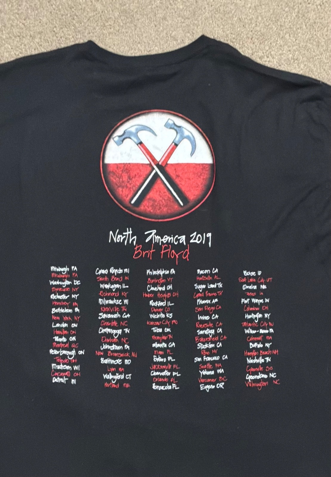 Authentic BRIT FLOYD 40 YEARS OF THE WALL 2019 Tour Concert Shirt 2XL NEVER WORN gallery