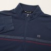 TravisMathew Pullover Mens M Navy Blue 1/4 Zip Stretch Stripe Eagle Oaks Golf CC gallery