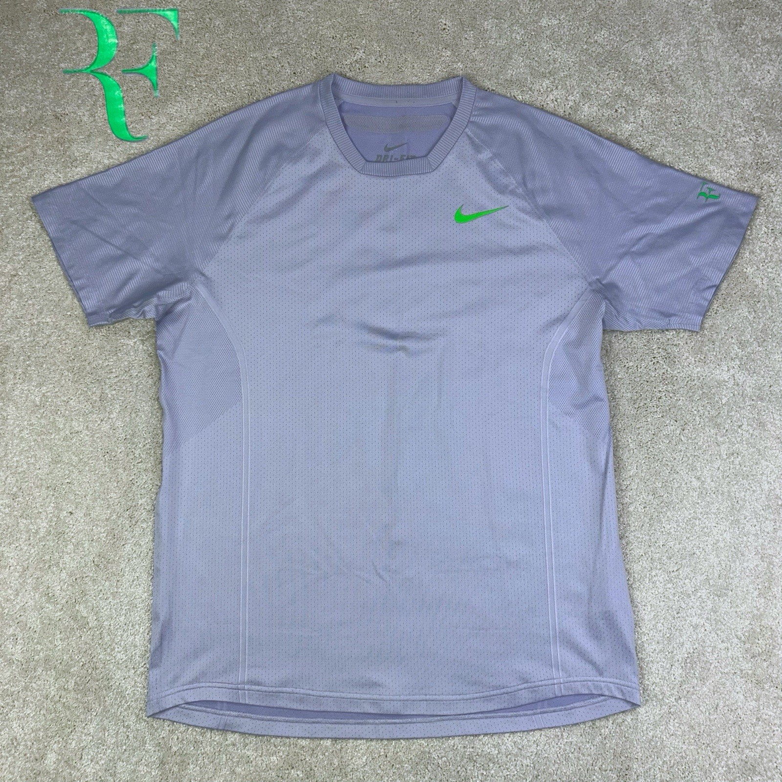 Nike Roger Federer Premier RF 2013 French Open 537677-530 Crew Tennis Shirt L gallery
