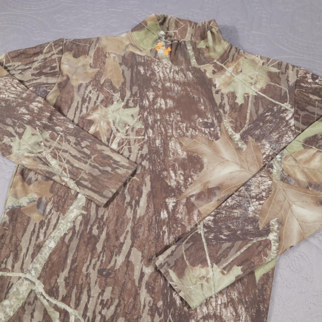 Under Armour Compression Mossy Oak Camo Shirt Mens Large Brown Hunting Baselayer gallery