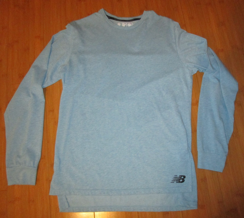 New Balance Men's NB Dry Long Sleeve Light Blue Shirt Men's Small cotton blend gallery