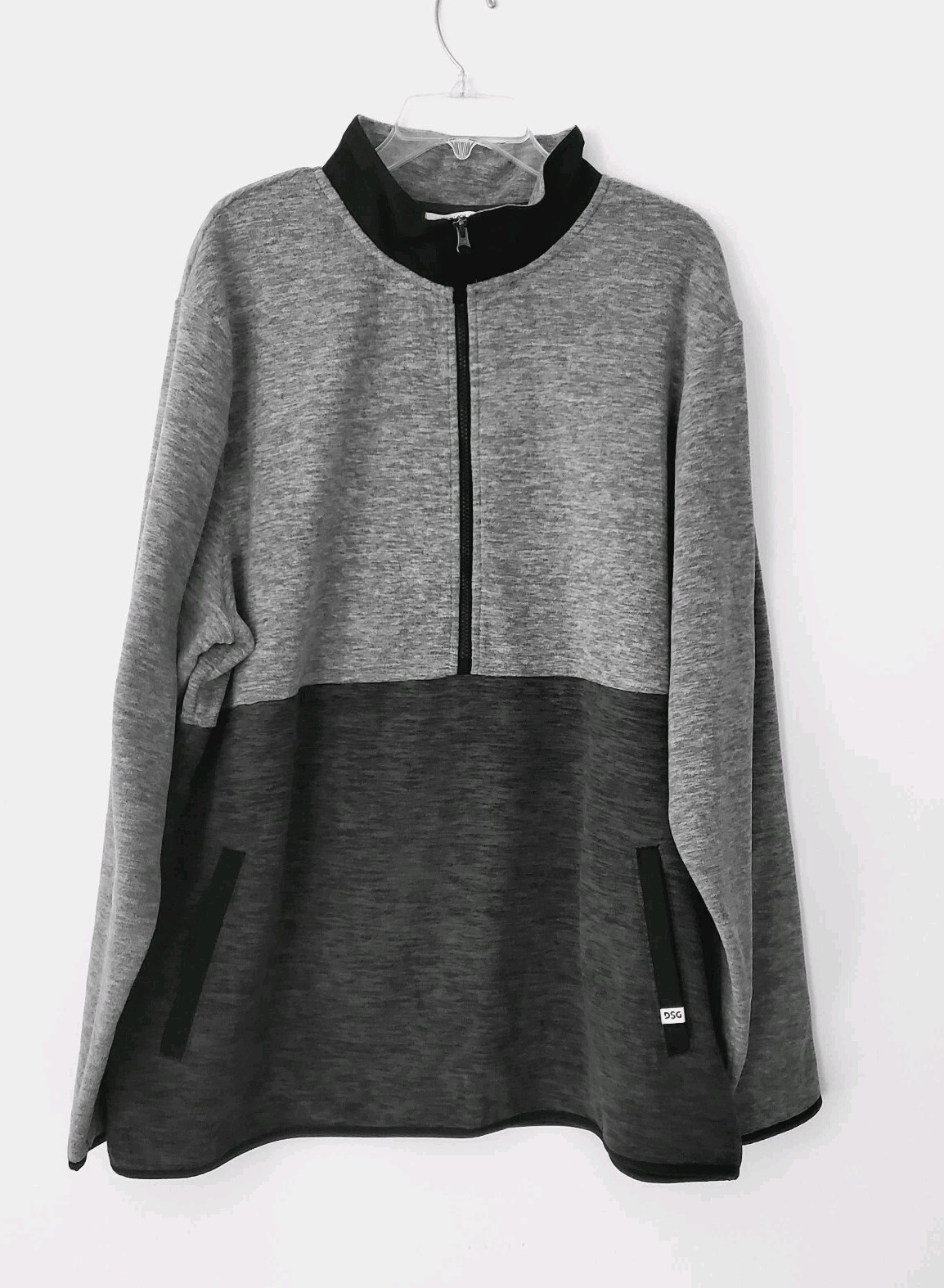 DSG Polar Fleece Half Zip Pullover Gray/Black Soft Size XXL NEW Without Tags gallery