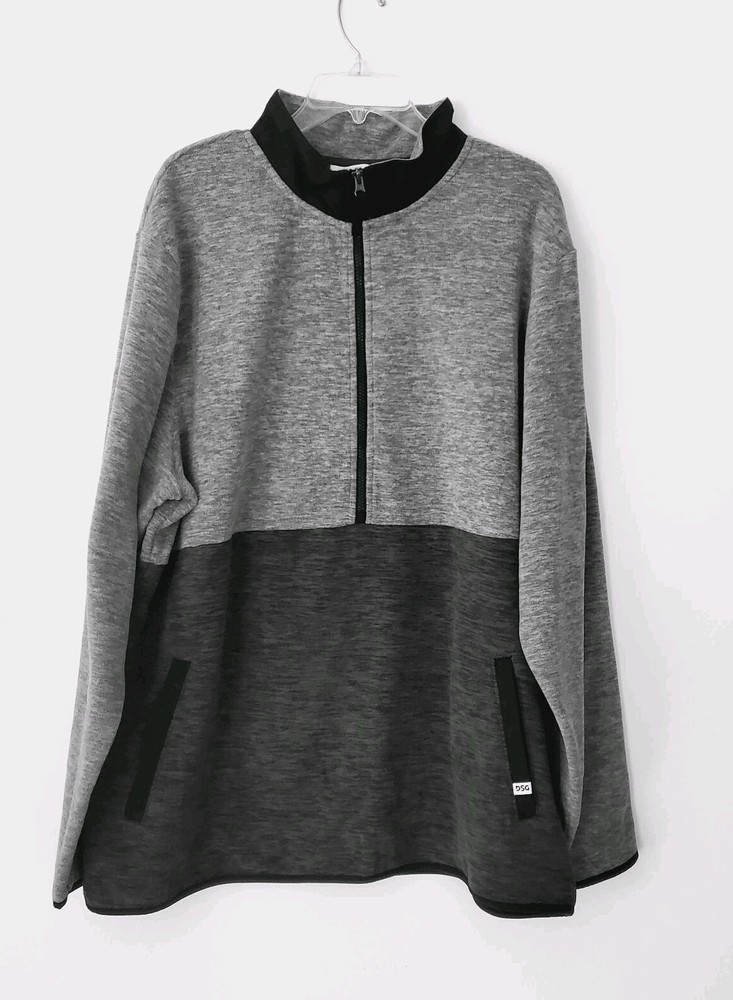 DSG Polar Fleece Half Zip Pullover Gray/Black Soft Size XXL NEW Without Tags