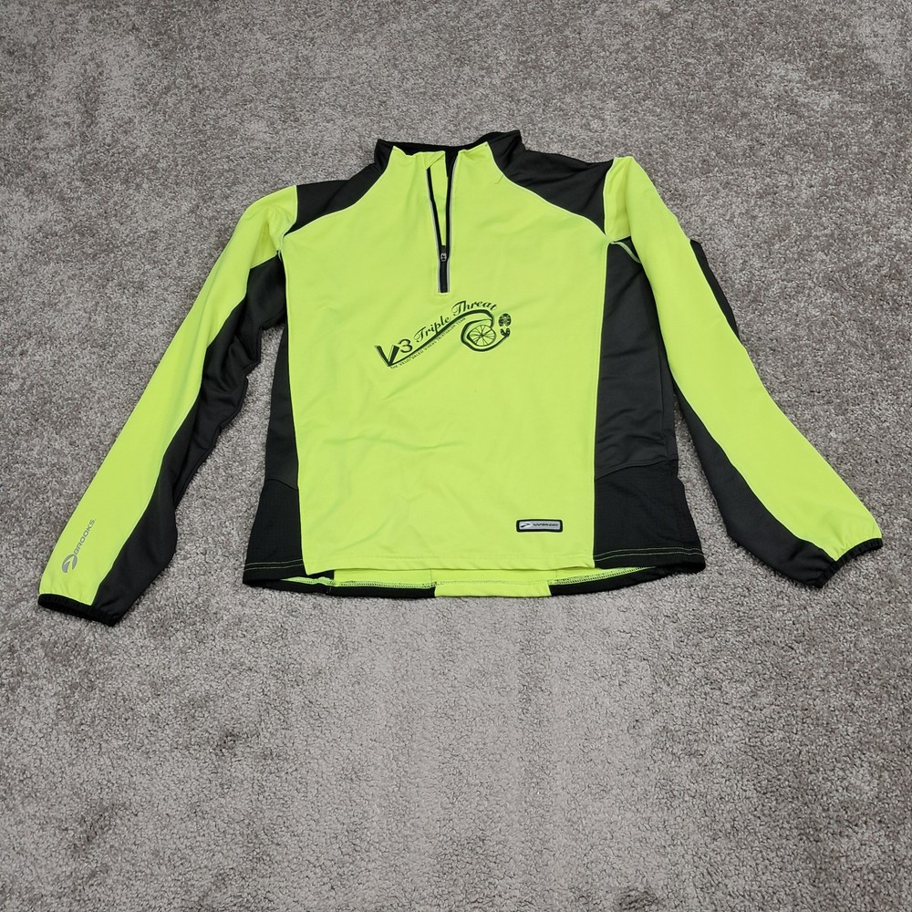 Brooks Running Men's Shirt Windbreaker Vapor Dry Reflective Yellow Medium