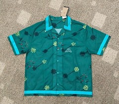 Nike Shirt Top Button Front Premium Basketball Tropical Print S/S DM8782 Men’s L