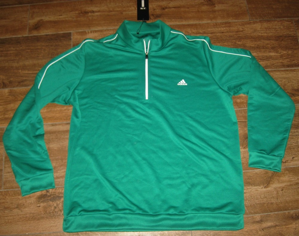 Adidas GOLF JACKET CELTIC GREEN Track TOP JACKET mens L Z88203 NEW 1/2 ZIP 1/4