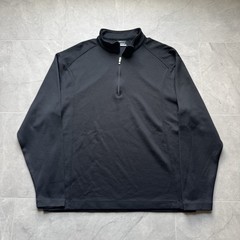 Nike Golf Men’s L Black Solid Polyester 1/4 Zip Mock Neck Pullover Logo