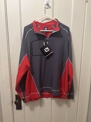 Footjoy Wind Shell Mid Layer 1/2 Zip Mens Large Pullover 1/4 Red Stretch NWT