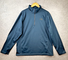 The North Face Tech Glacier Pullover Mens XL Steel Blue 1/4 Zip Fleece Hiking