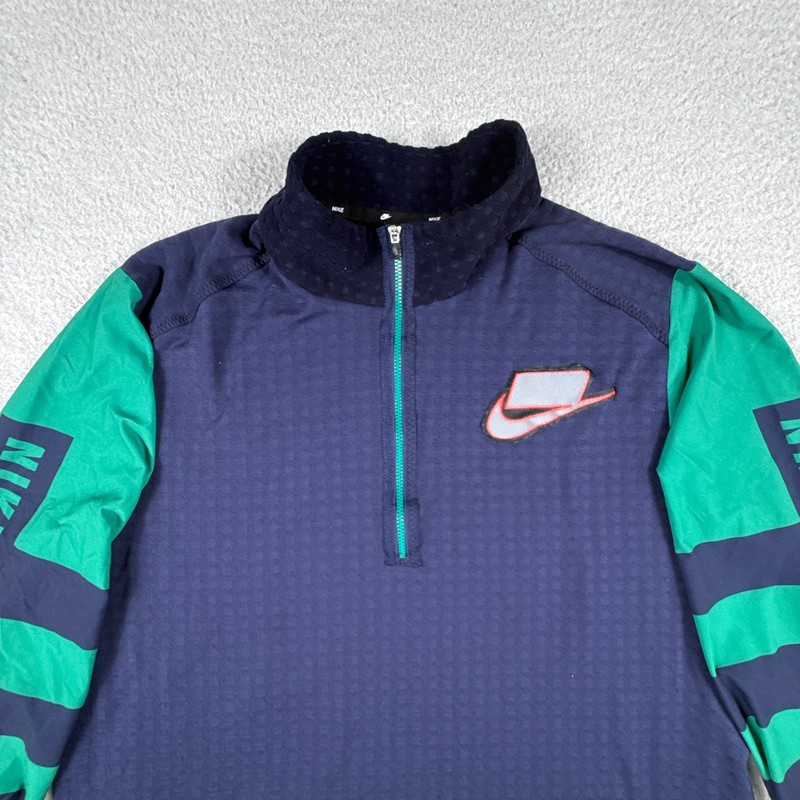 Nike Running Shirt Men Large Blue Teal 1/4 Zip Performance Run Athletic Pullover gallery