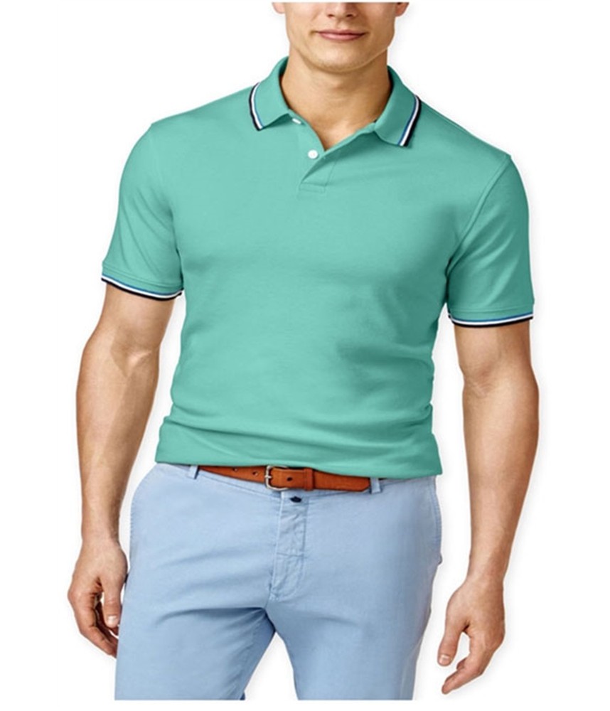 Club Room Mens Interlock Tipped Polo Shirt, Green, XXX-Large