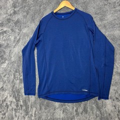 LL Bean expedition Weight Base Layer Shirt Men’s L Tall Blue Long sleeve Stretch