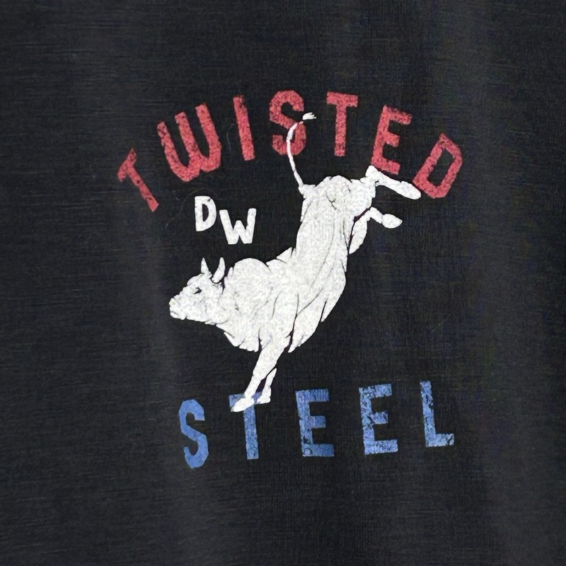 Vuori Current Tech T Shirt PBR Rodeo Small Black Twisted Steel Bull Western NWT gallery