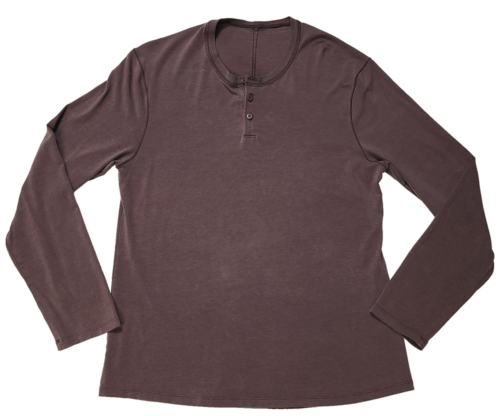 Lululemon Men’s 5 Yr Basic Long Sleeve Henley Vitasea Pima Heathered Purple