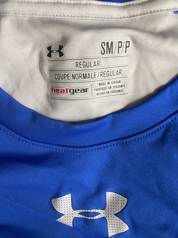 Under Armour Mens Metal Heatgear T Shirt Small Blue & Gray Crew Neck gallery