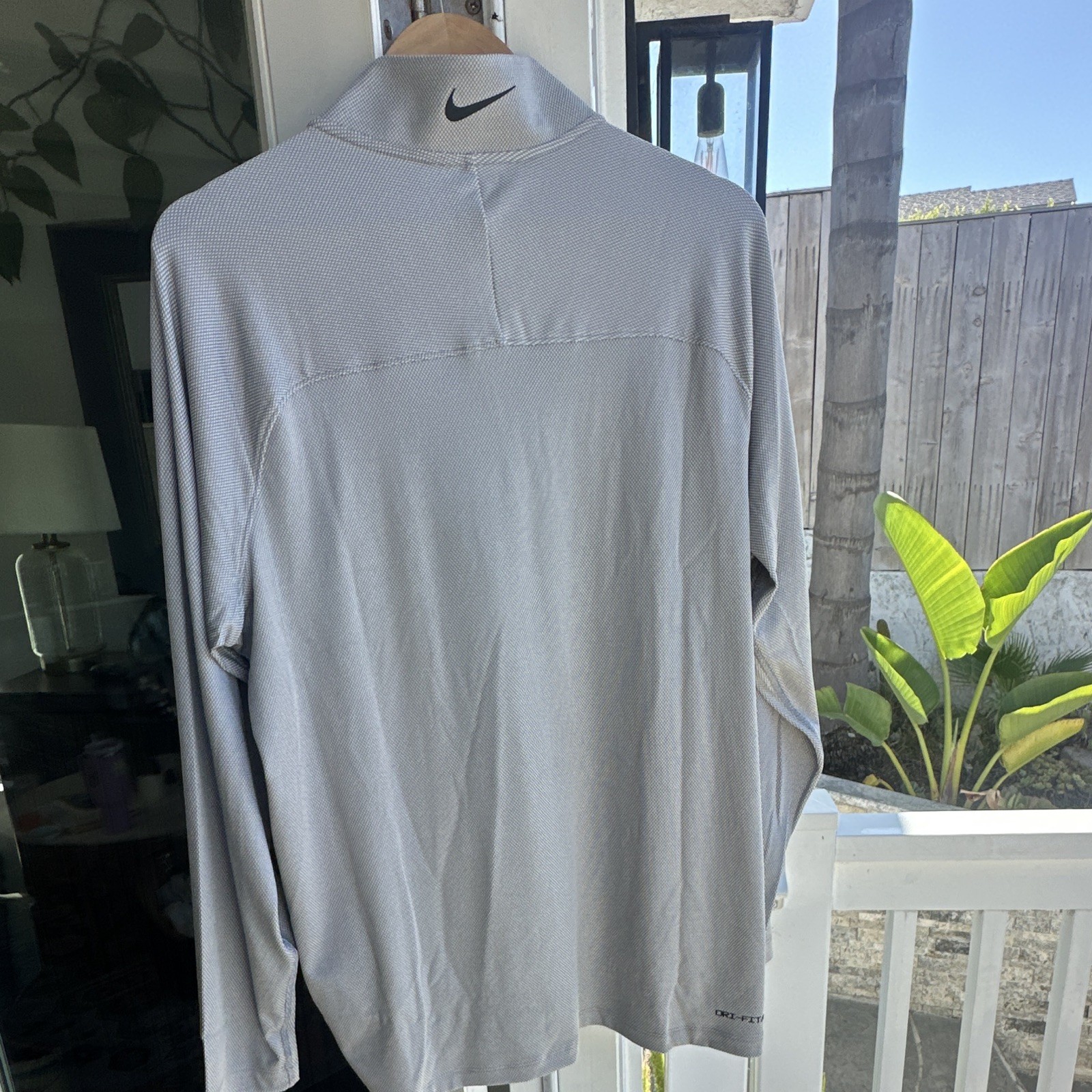 Nike Dri-FIT Men's 1/4 Zip Mock Neck Golf Pullover Long Sleeve Gray L gallery