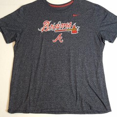 Nike Atlanta Braves Activewear Top Men’s 3XL Blue Heather MLB T-Shirt