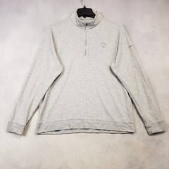 Turtleson 1/4 Zip Pullover Men Large Gray Long Sleeve Mock Neck Poly Cotton Blnd