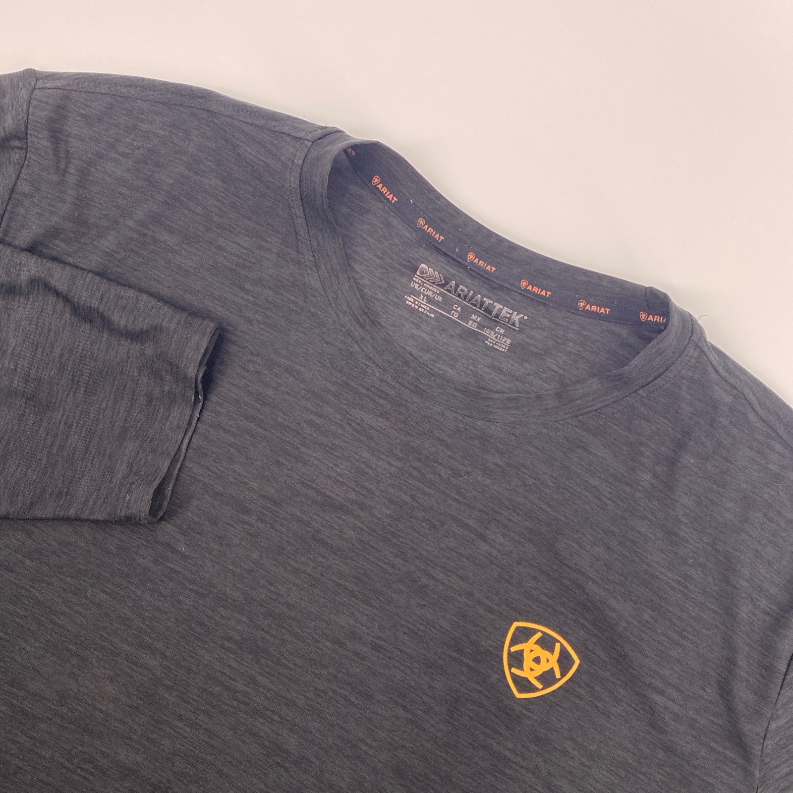 Ariat AriatTEK Shirt Mens Extra Large Black Orange Logo Performance Athletic gallery