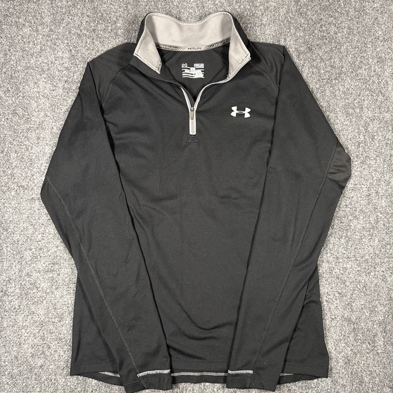 Under Armour All Season Gear Black Long Sleeve 1/4 Zip Running Shirt Mens Med gallery