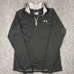 Under Armour All Season Gear Black Long Sleeve 1/4 Zip Running Shirt Mens Med